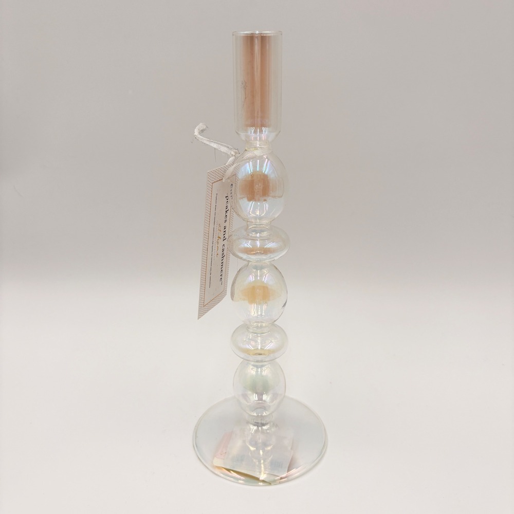 Cupcakes and Cashmere Iridescent Glass Bubble Taper Candle Holder NEW